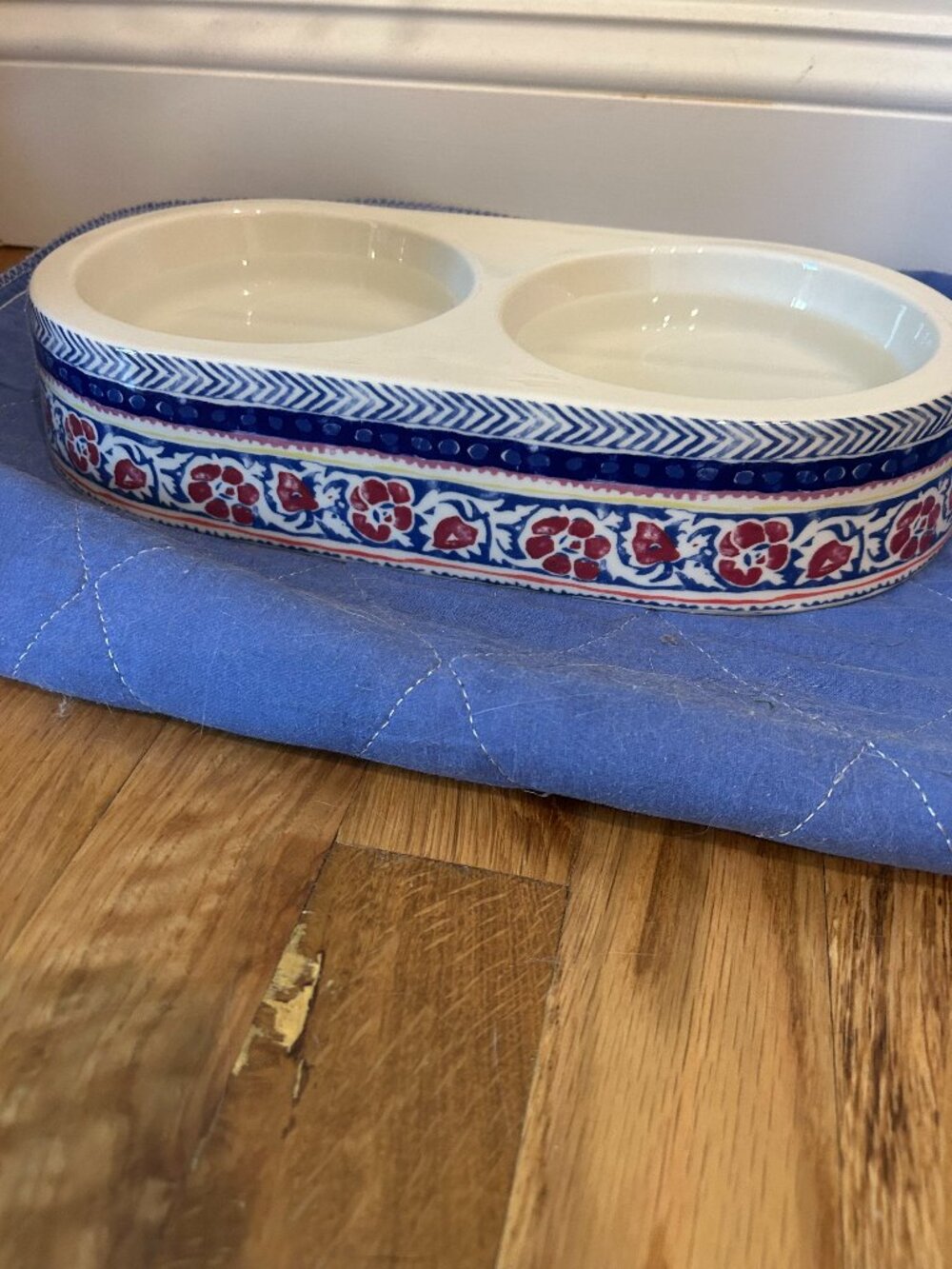 Anthropologie Cat (or Dog) Bowl Set – Ceramic Double Pet Dish